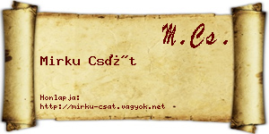 Mirku Csát névjegykártya